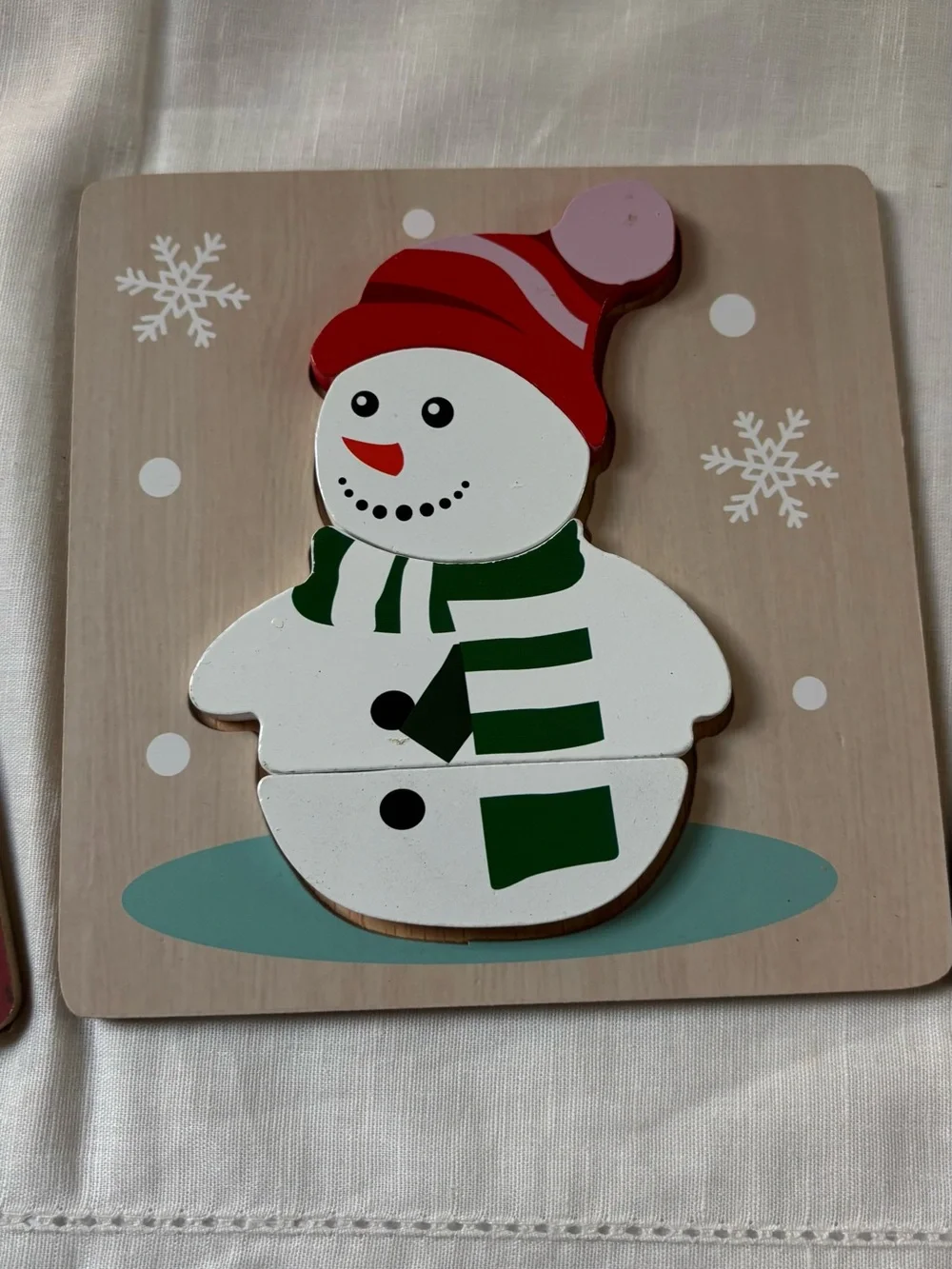 Wooden Christmas Puzzle Set - Snowman, Santa & Tree - Festive Kids Toy